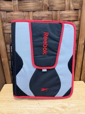 Vintage Reebok Black, Gray & Red Organizer Binder Case